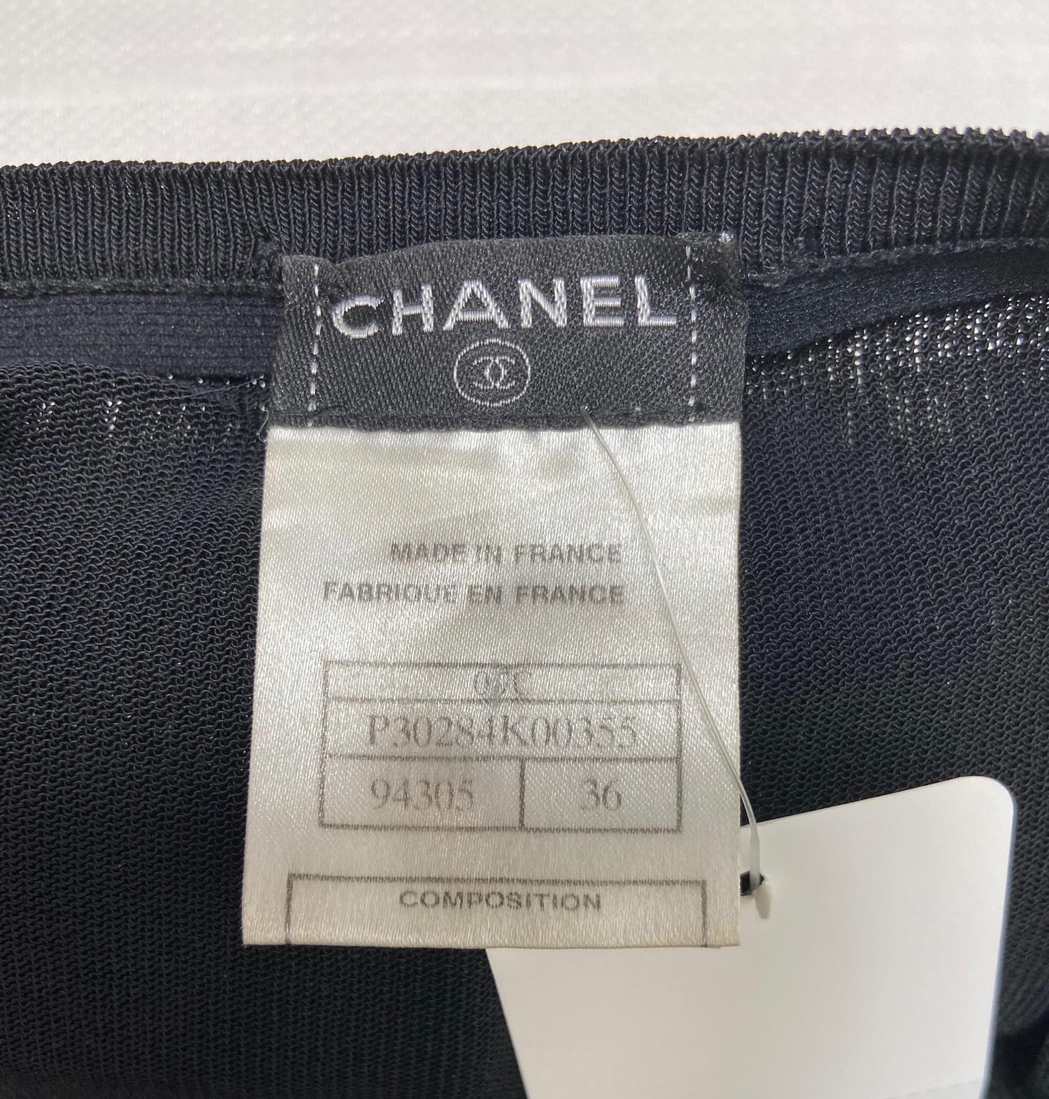 Chanel 07C Black Gored Rib Knit Skirt  6