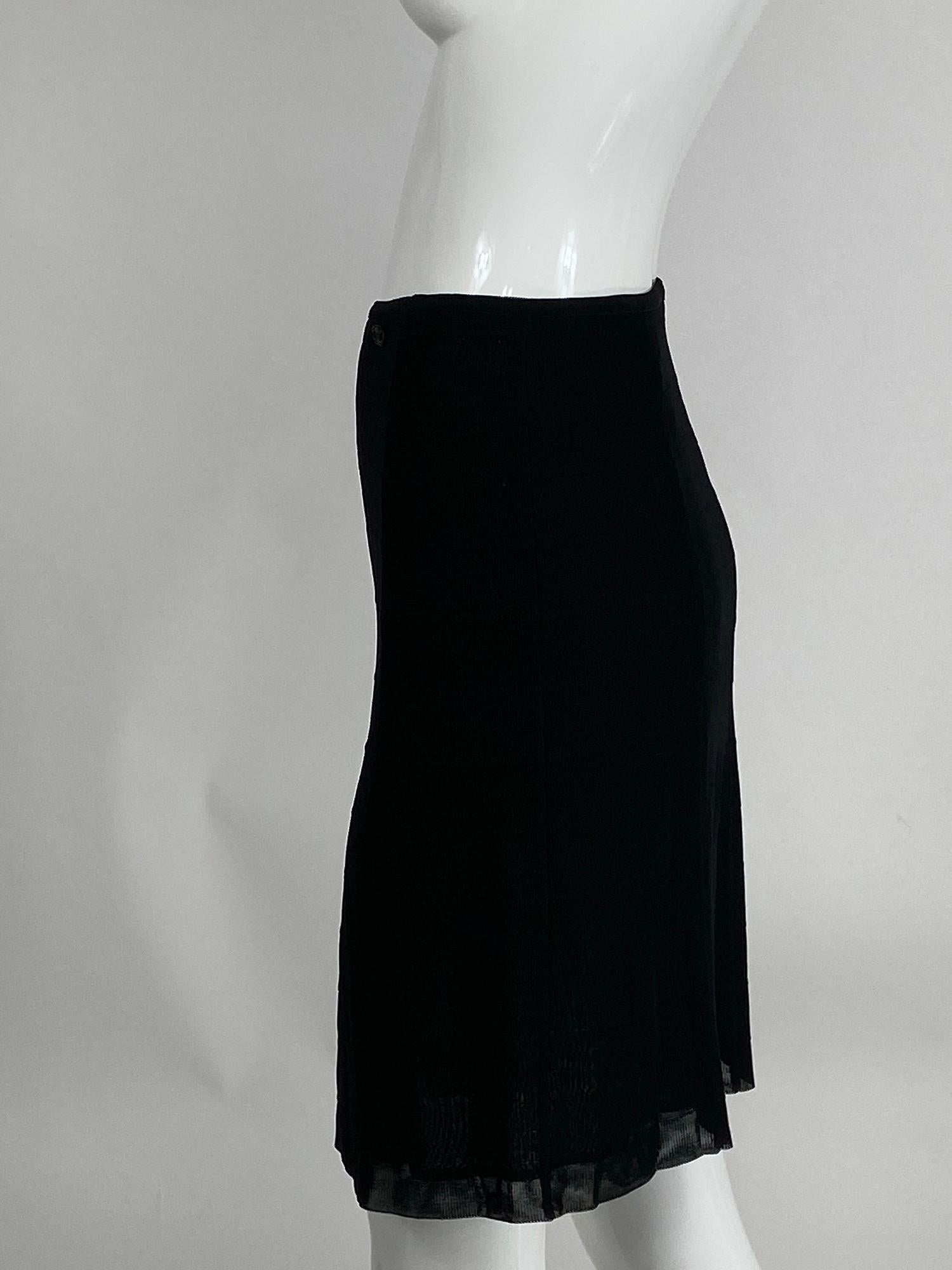 Chanel 07C Black Gored Rib Knit Skirt  1