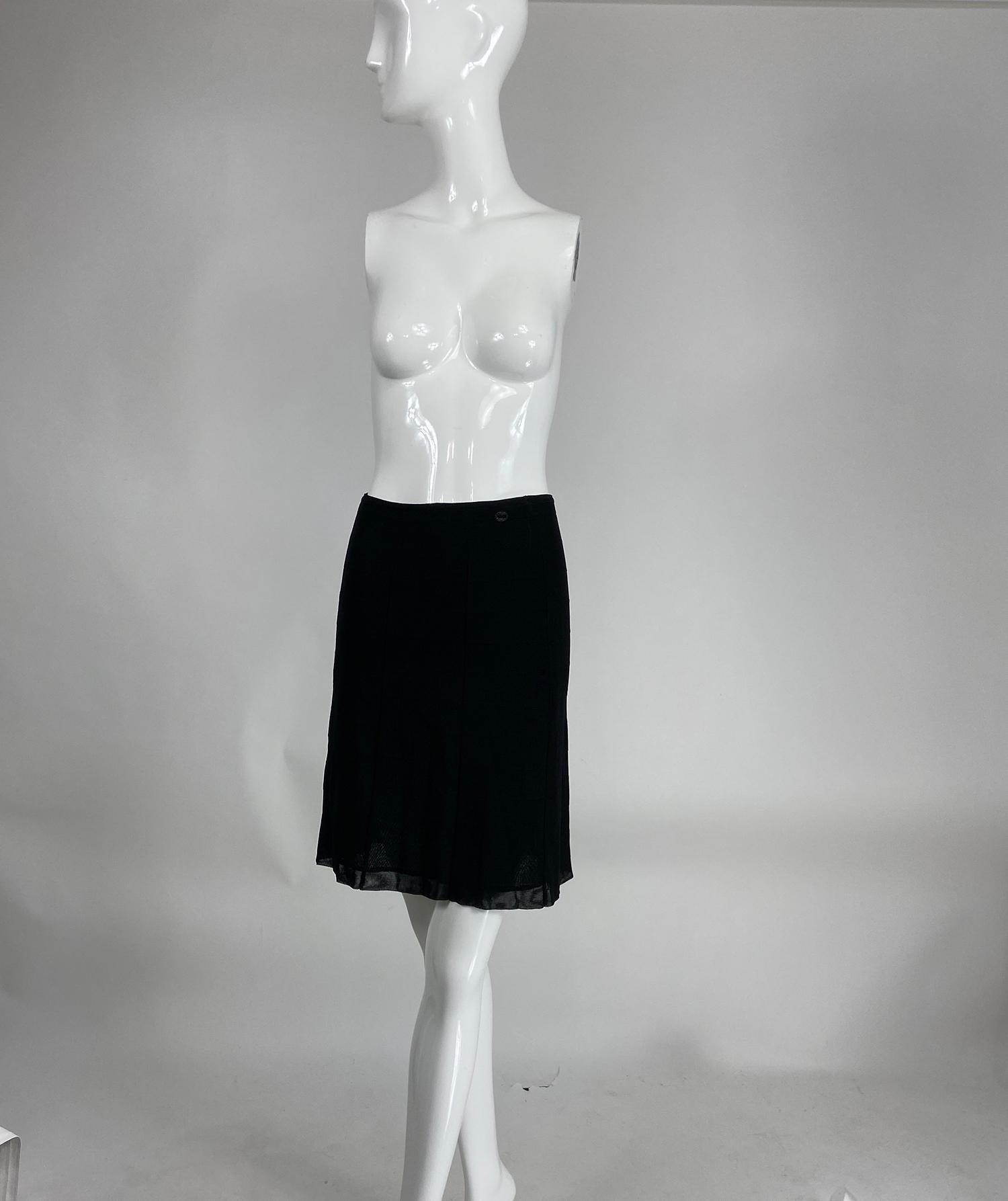 Chanel 07C Black Gored Rib Knit Skirt  3