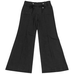 Chanel 07C Pant Sailor Influence Black Nubby Cotton 42 / 10