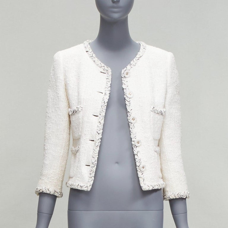 Chanel Tweed Jacket S - 75 For Sale on 1stDibs