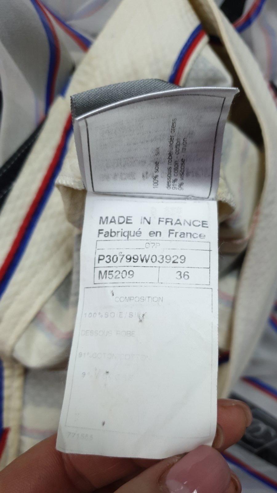 CHANEL 07P Tunic Dress Cami Dress Coco Mark Striped Silk  For Sale 4