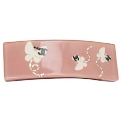 Chanel 07P Barbie style Vintage 2007 Auth CC LOGO Hair Clip Pink
