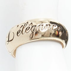 CHANEL 07P Vintage L'elegance C''est La Ligne script metal bangle bracelet