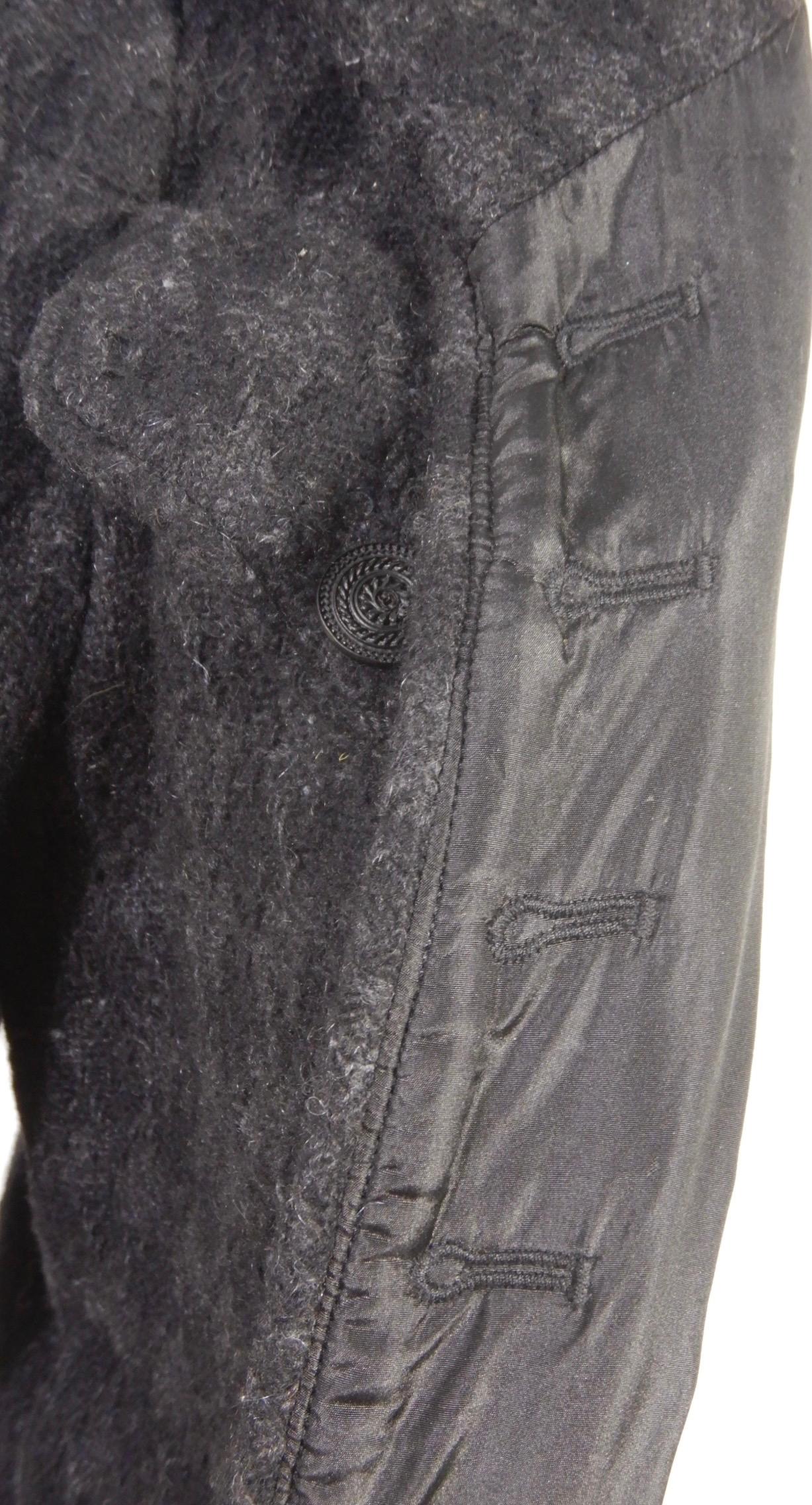 Chanel 08A 2008 Giacca Tailcoat in cashmere di tweed grigio e nero in vendita 8
