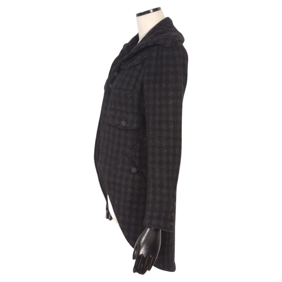 Chanel 08A 2008 Giacca Tailcoat in cashmere di tweed grigio e nero In condizioni ottime in vendita a Oakland, CA