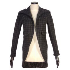 Chanel 08A 2008 Black Grey Tweed Cashmere Tailcoat Jacket