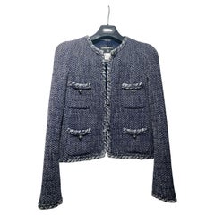 Chanel 08A 4 Tasche Lesage Geflecht Trim Tweed Jacke Blazer Sz.36