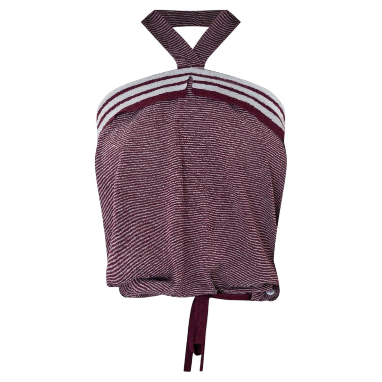 CHANEL 08C 2008 Karl Lagerfeld Kordelzug in der Taille / Neckholder Stretch Top