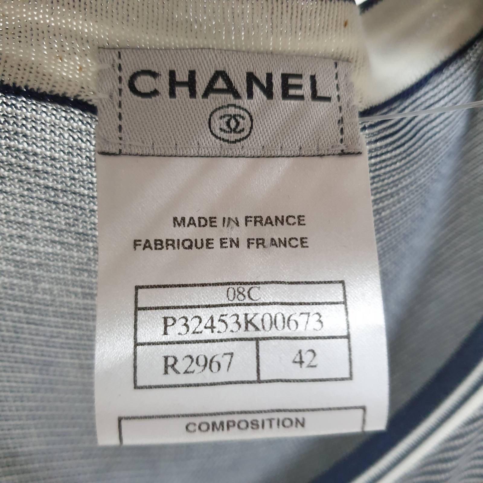 Chanel 08C Gestreiftes Kleid Damen im Angebot