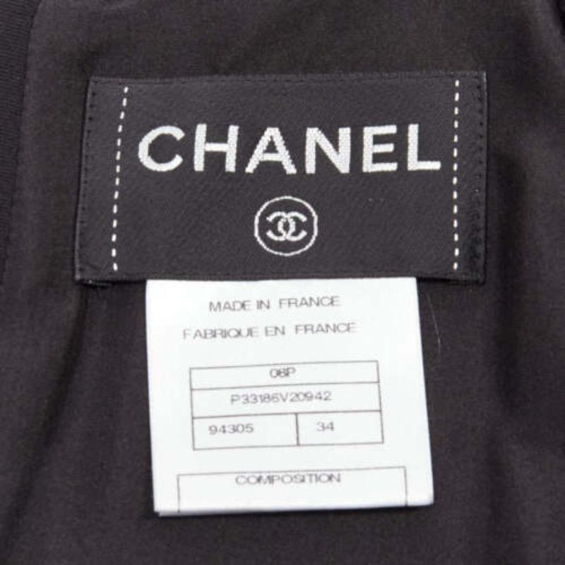 CHANEL 08P black 100% silk ruched front boned waist shift dress FR34 XS For Sale 3