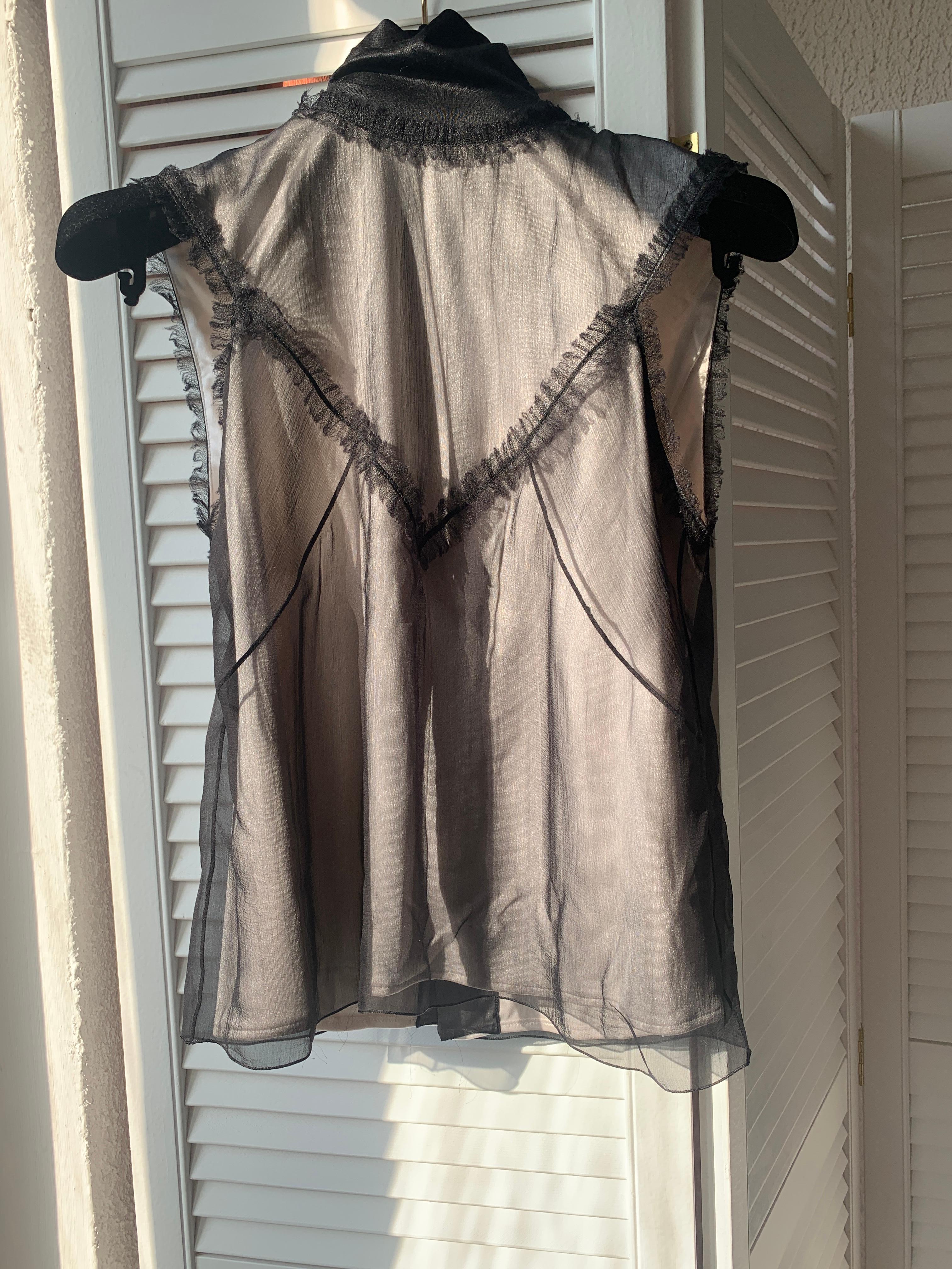 CHANEL 09A 2009 Karl Lagerfeld silk Top For Sale 4