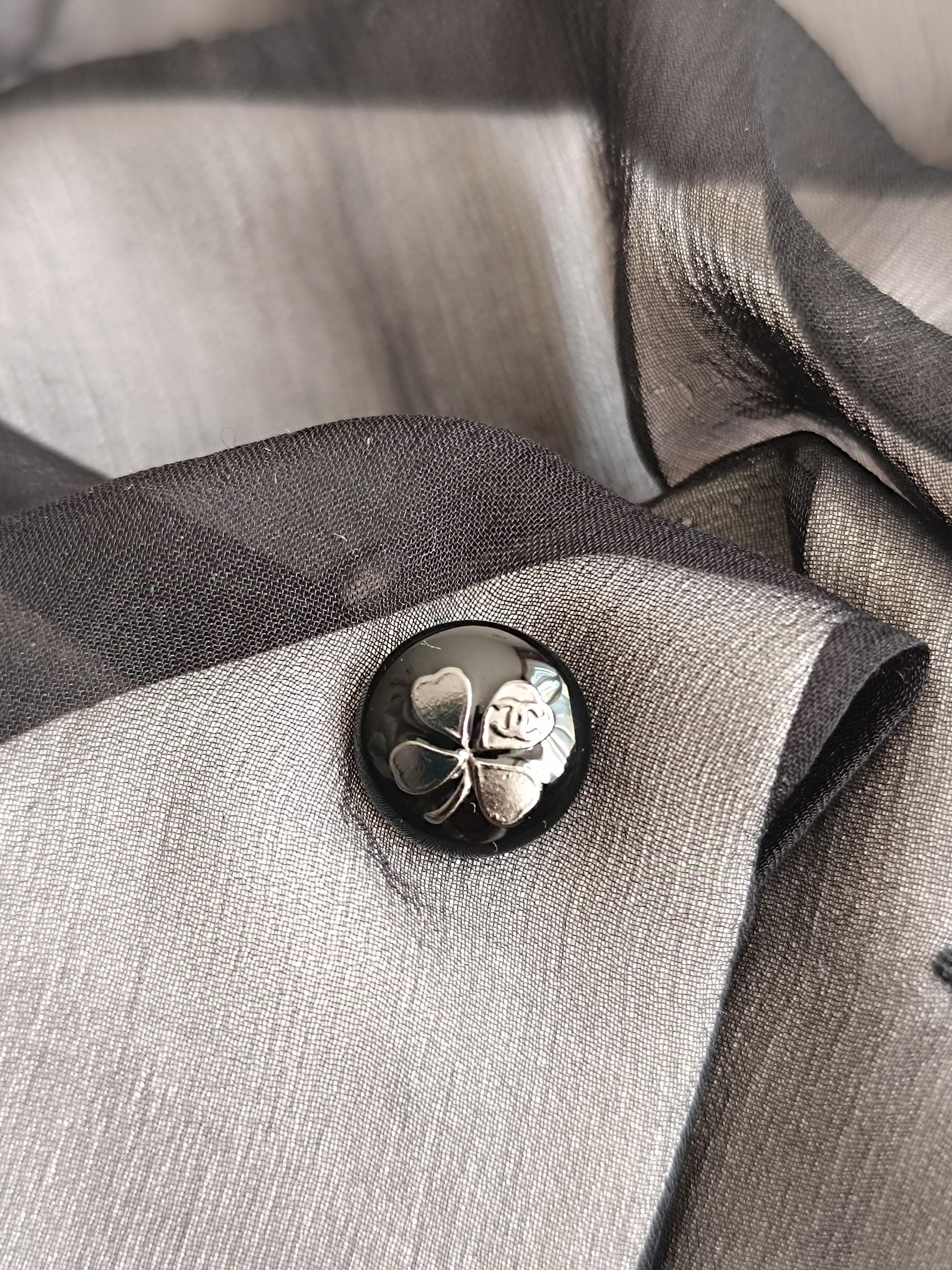 CHANEL 09A 2009 Karl Lagerfeld silk Top For Sale 11