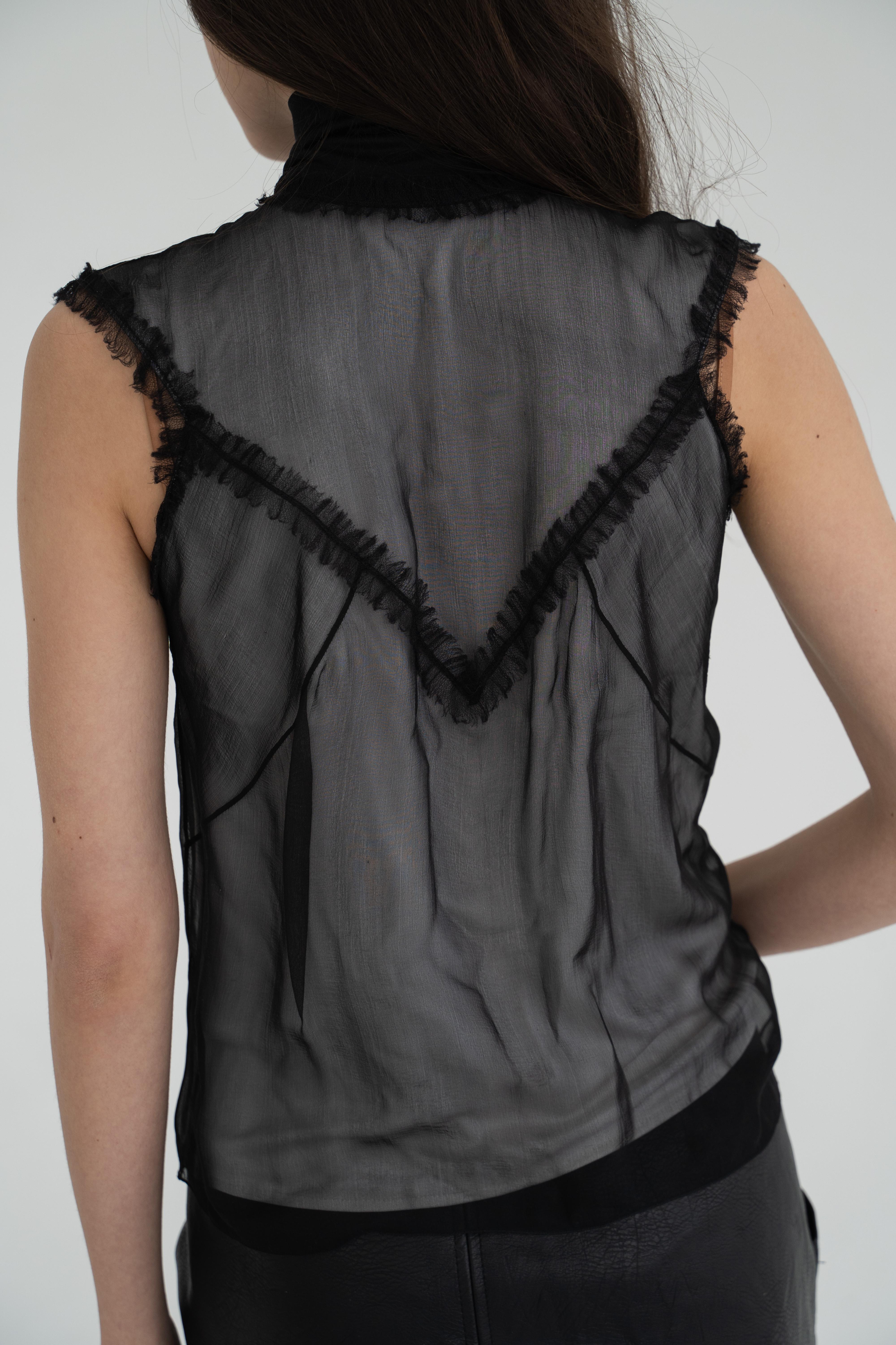 Women's CHANEL 09A 2009 Karl Lagerfeld silk Top For Sale