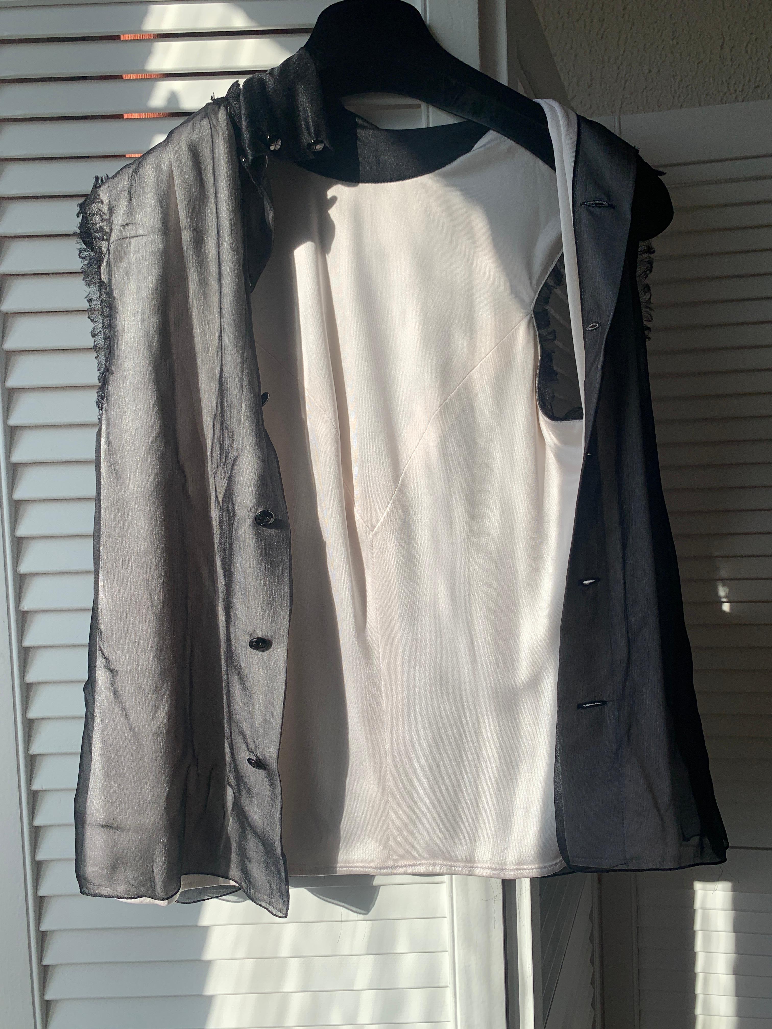 CHANEL 09A 2009 Karl Lagerfeld silk Top For Sale 2