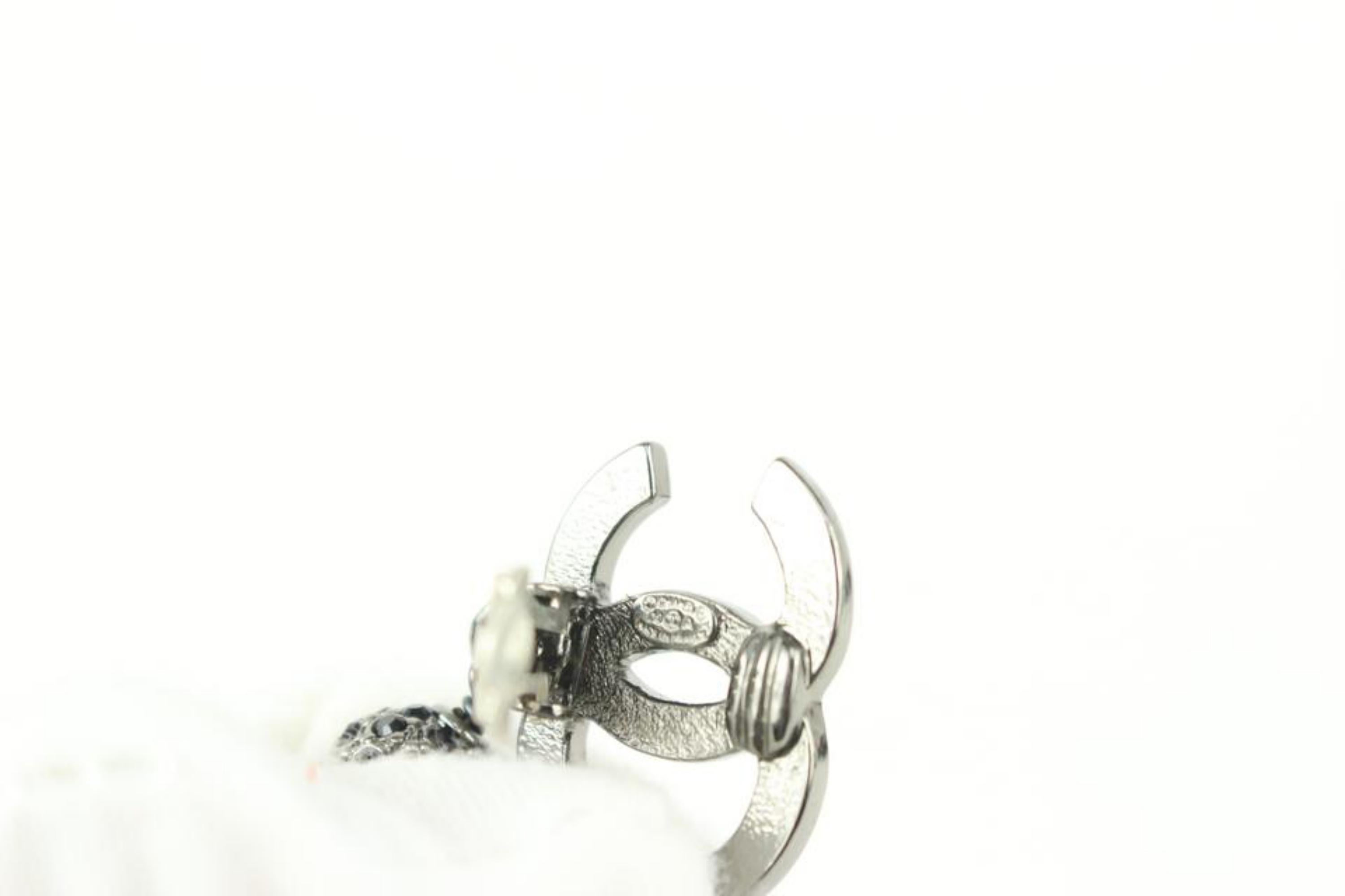 Chanel 09A Black Crystal CC Tassel Earrings 107c45 3