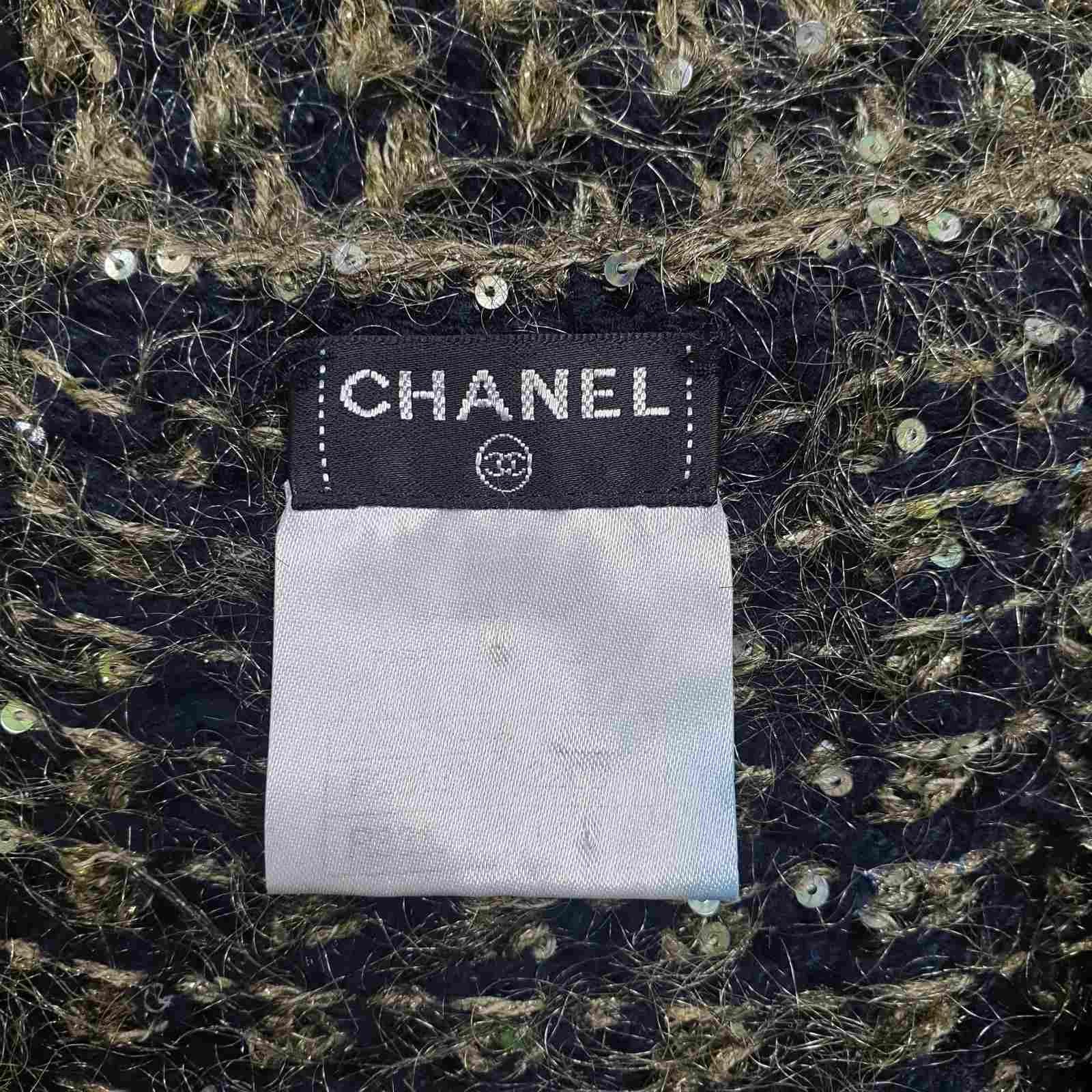Chanel 09A Gold Cashmere Sequins Sweater Cardigan Coat 6