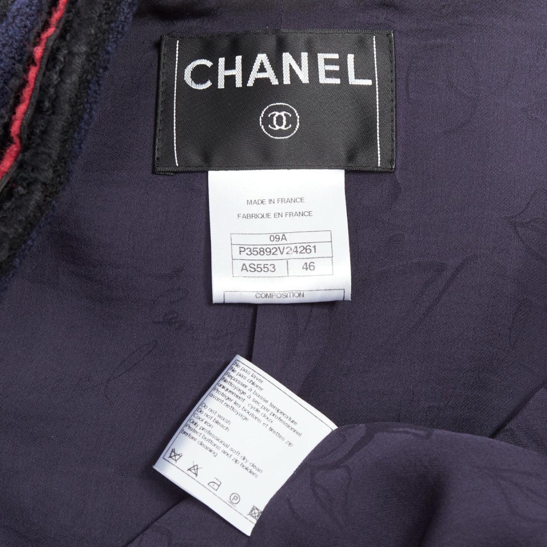 CHANEL 09A Ruway Paris Moscow Runway navy tweed imperial button officer jacket 6