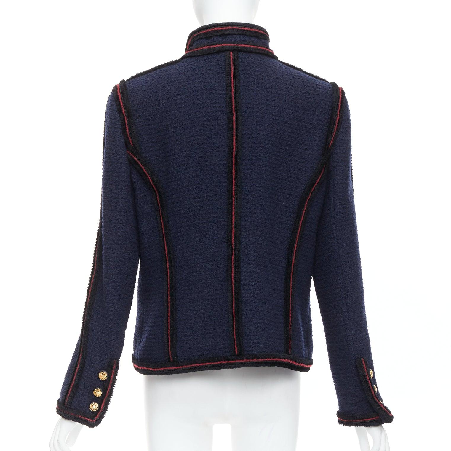 CHANEL 09A Ruway Paris Moscow Runway navy tweed imperial button officer jacket 1