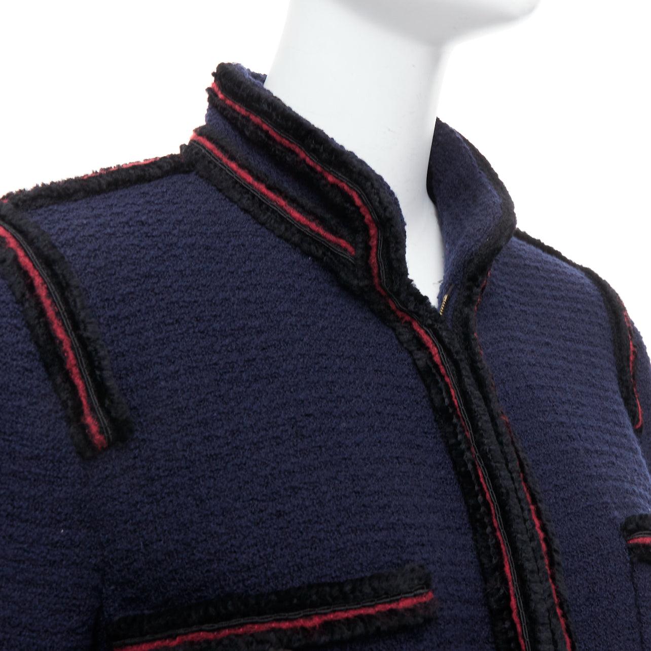 CHANEL 09A Ruway Paris Moscow Runway navy tweed imperial button officer jacket 3
