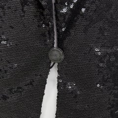 CHANEL 09C Runway Miami black sequin notched collar tailored blazer FR40 L