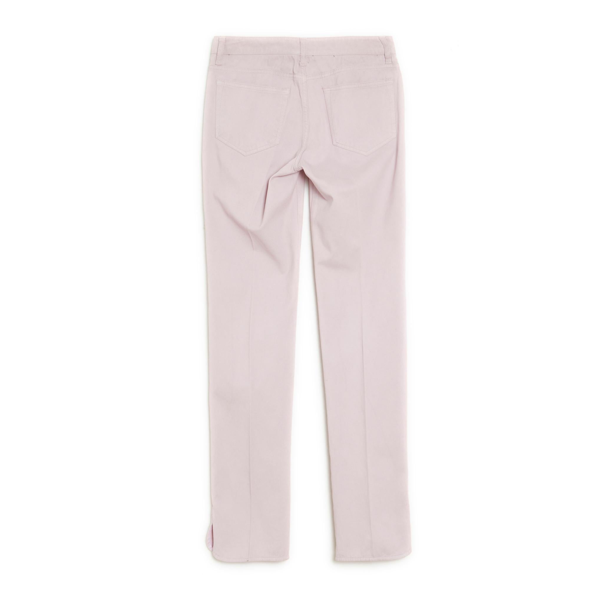 Women's Chanel 09P Jean rose FR38 Pink denim Jeans Pants UK10 US8 For Sale