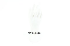 Chanel 09V Jumbo CC Black Pearl x Silver Chain Bracelet 33ck321s