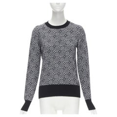 CHANEL jersey de punto jacquard 3D estampado geométrico 100% cachemira FR36 XS