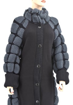 Chanel 10A 2010 New Mohair Blend Quilted Runway Coat FR 38 CC logo