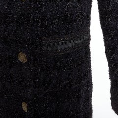 CHANEL 10A Paris Shanghai Runway black metallic checked qipao coat FR40