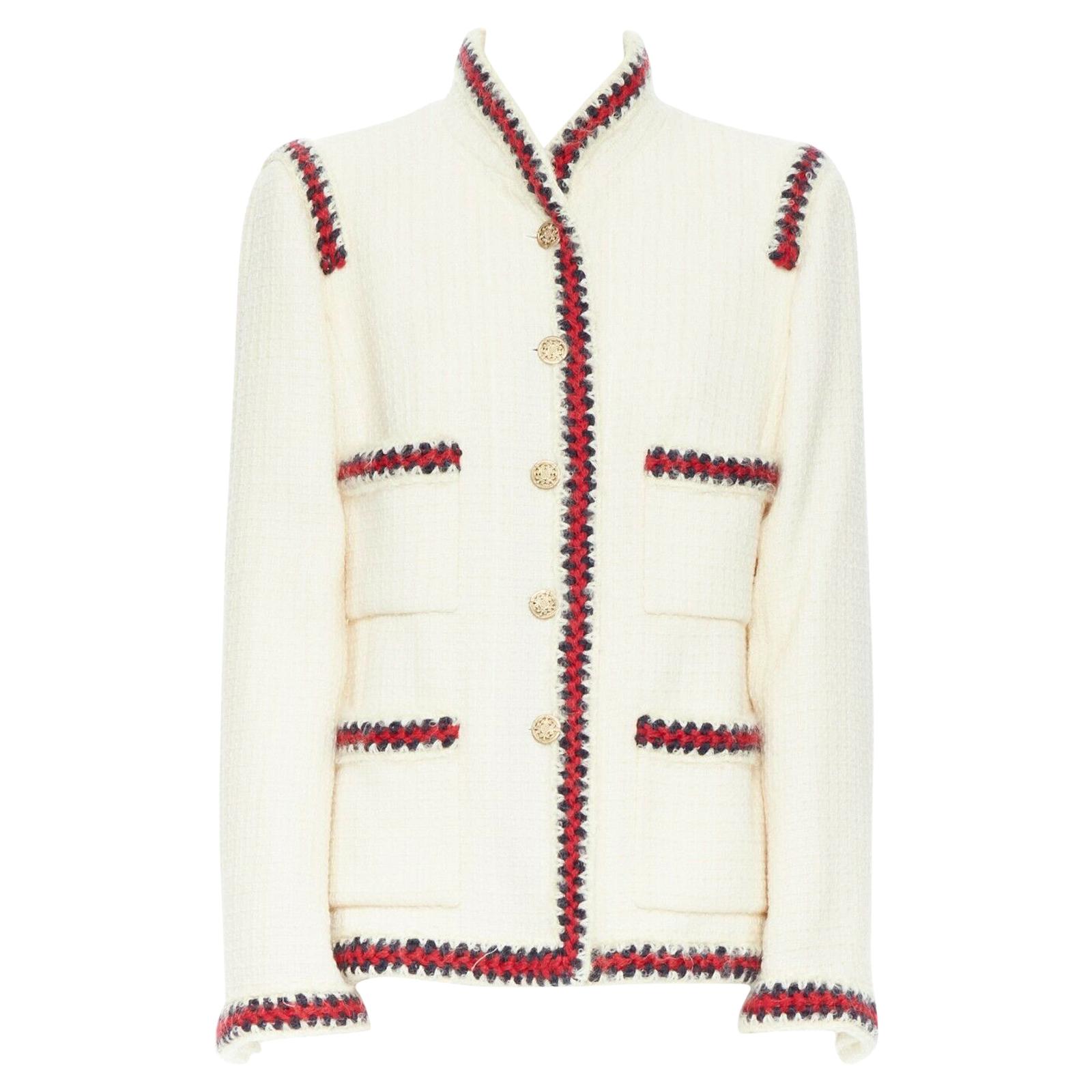 St. John Couture Tweed Pattern Crystal Embellishments Skirt Set
