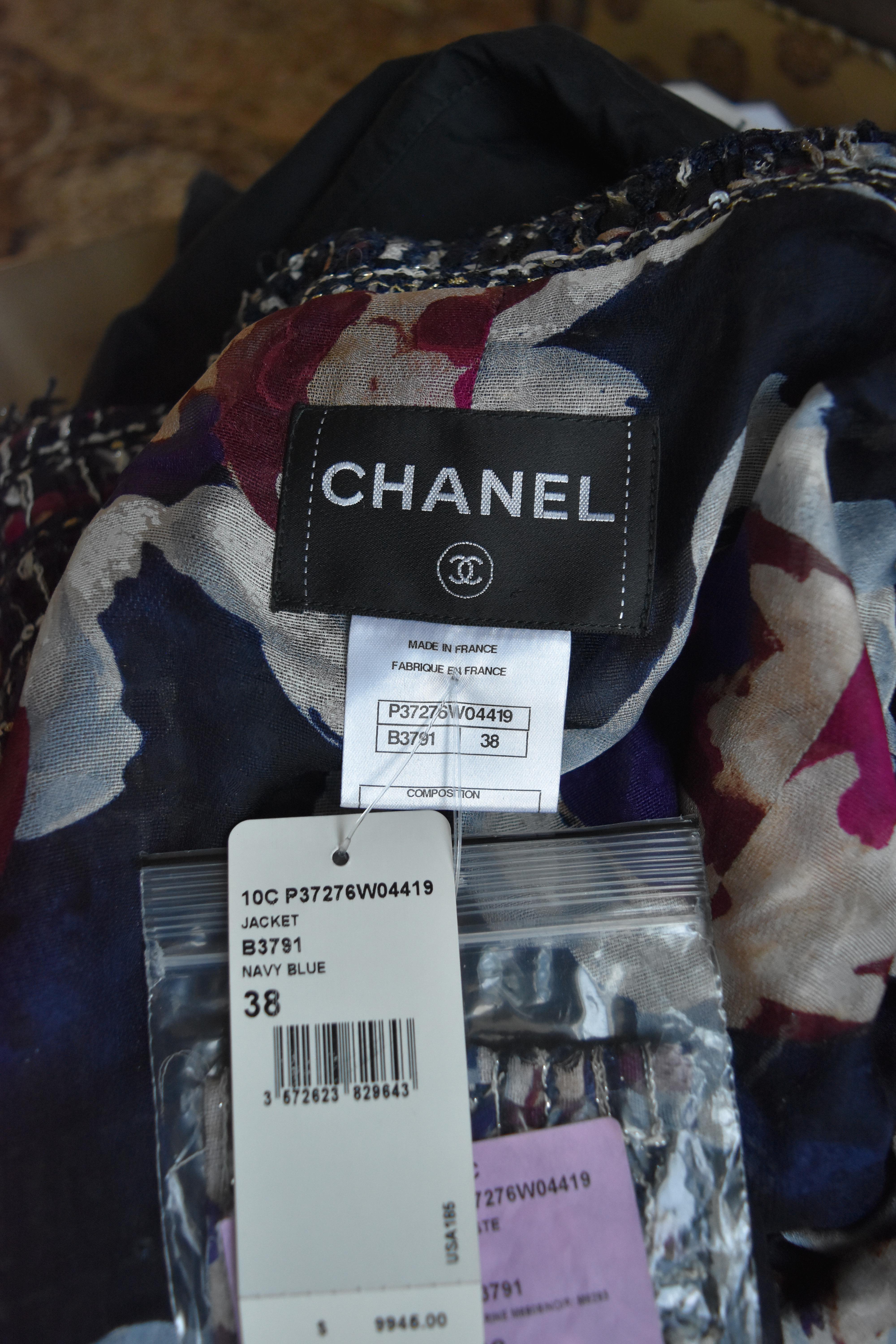 Women's Chanel 10C Cruise 2010 Tweed Runway Jacket NWT Fabric Swatch 38