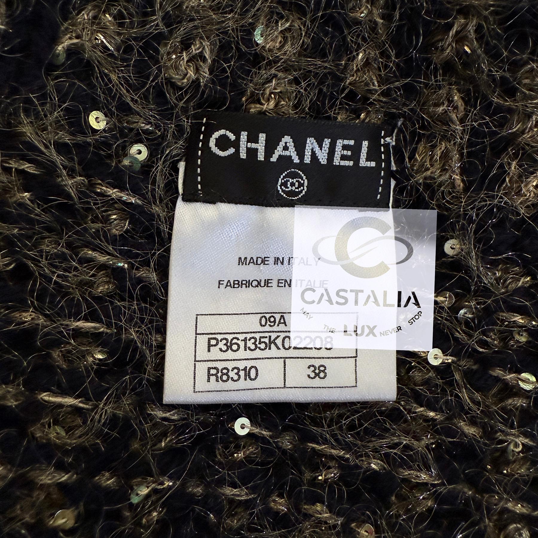 CHANEL 10K$ 2009 Collectors Sequin Shimmering Jacket en vente 12