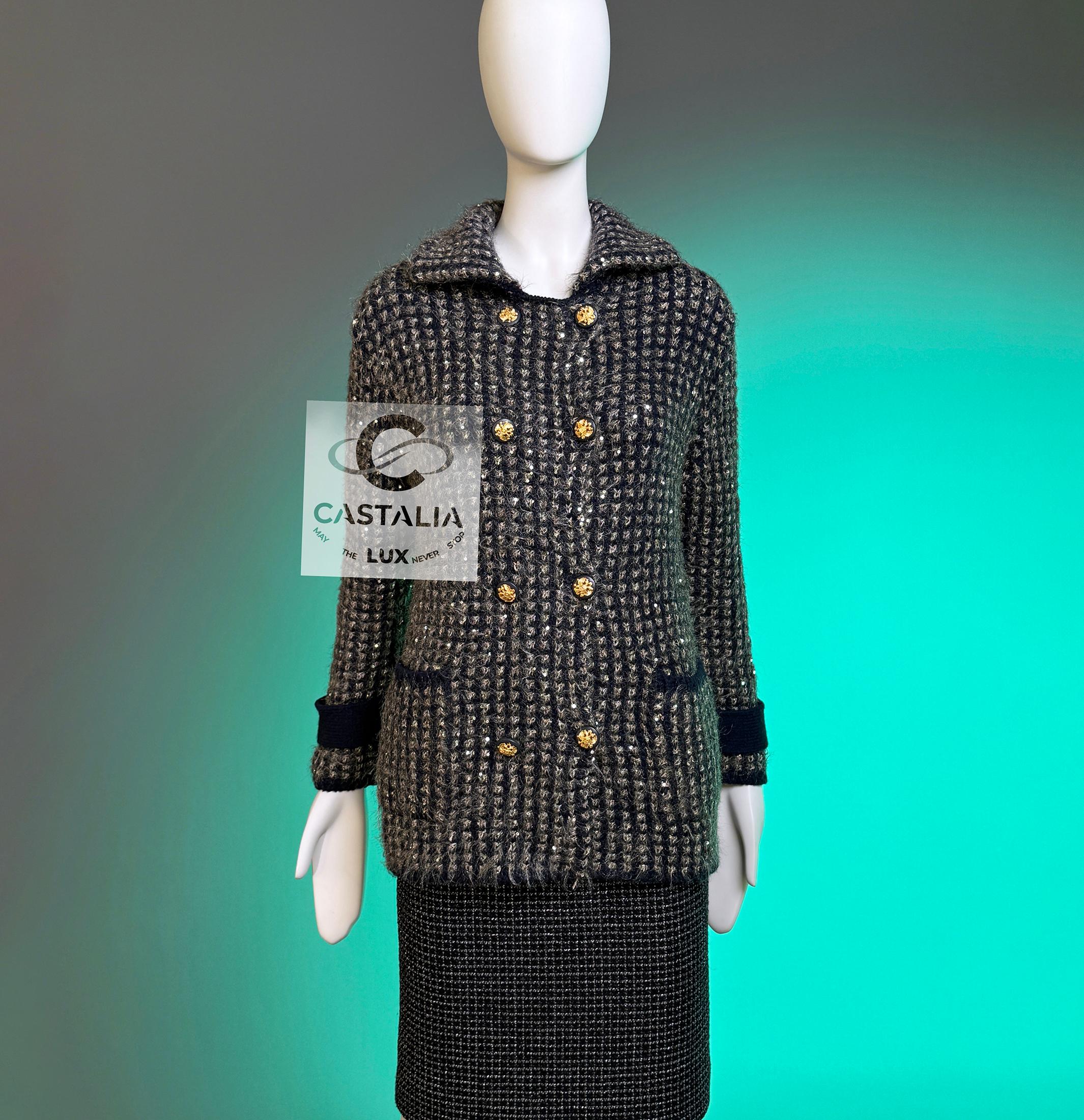 CHANEL 10K$ 2009 Collectors Sequin Shimmering Jacket Unisexe en vente