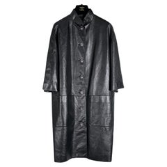 Chanel 10K$ Black Leather Jacket Coat with CC Jewel Buttons