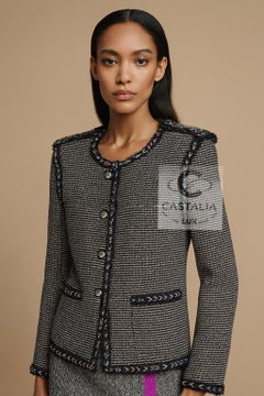 Chanel 10K$ Giacca in tweed nero cangiante Lesage 42 FR