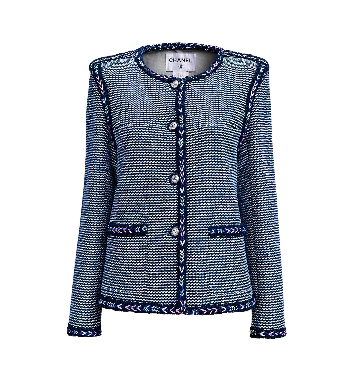 CHANEL 10K$ schillernde schwarze Lesage Tweed Jacke 42 FR