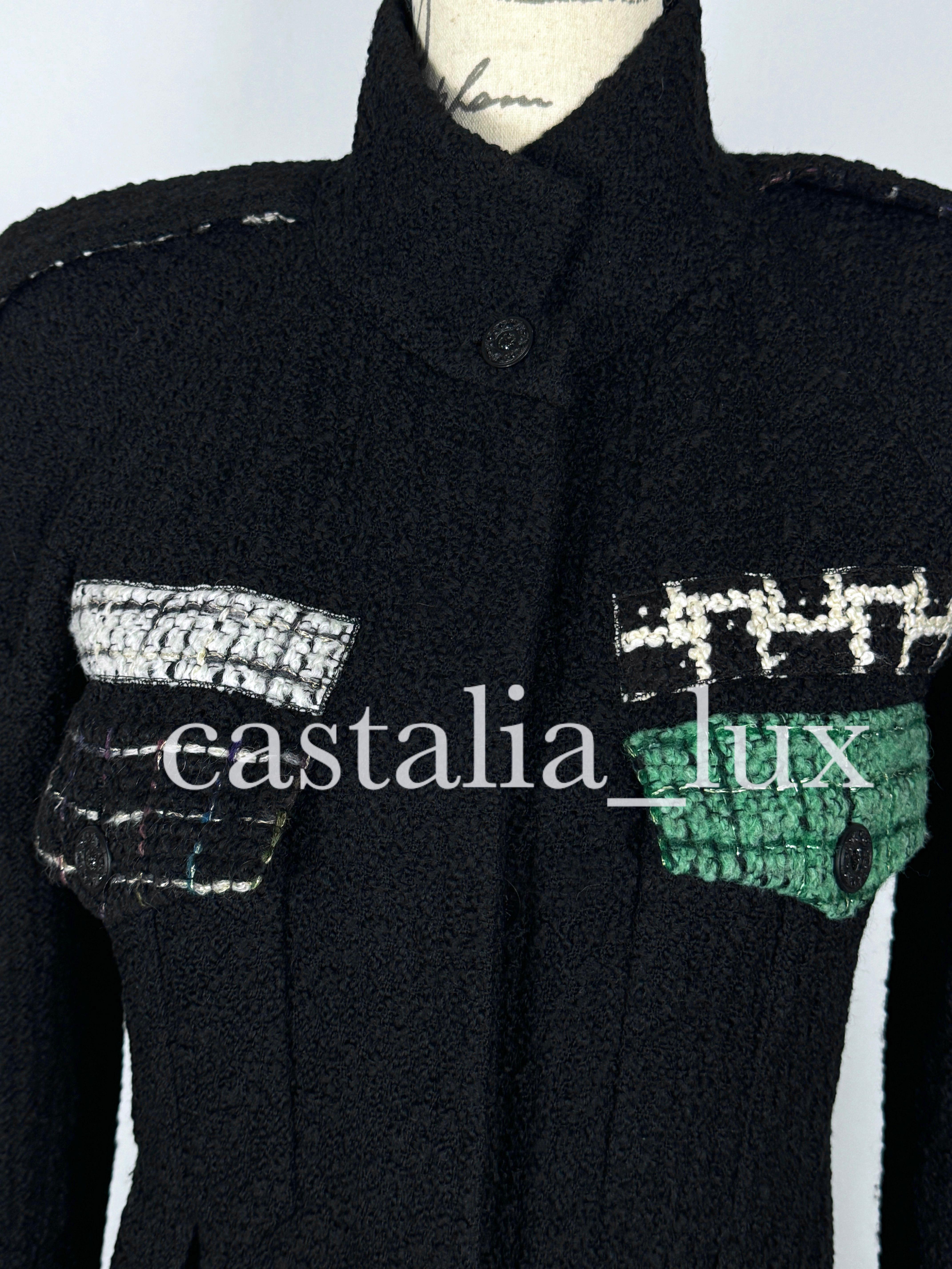 Chanel 10K$ Jewel Belt Black Tweed Coat For Sale 7
