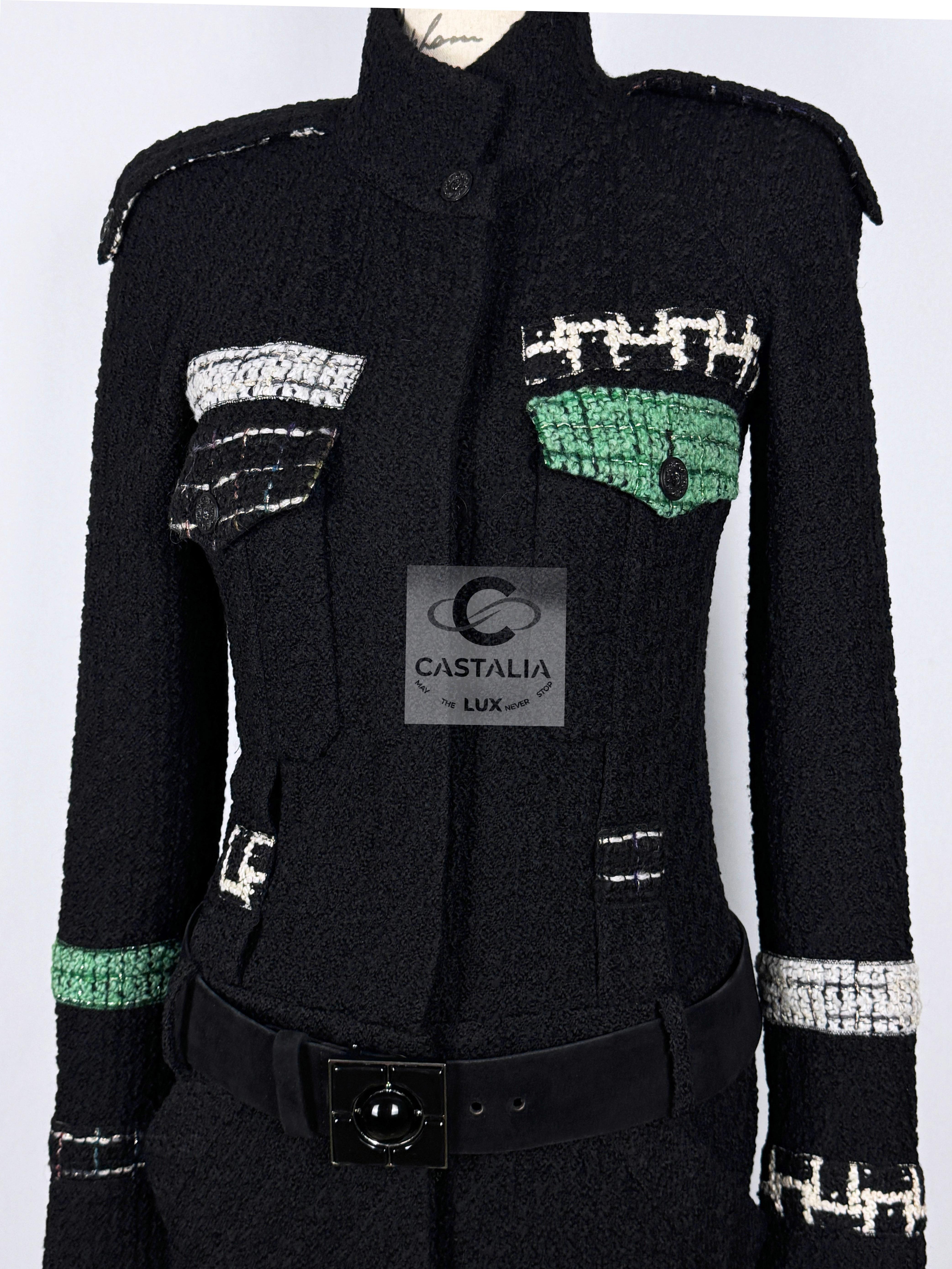 Chanel 10K$ Jewel Belt Black Tweed Coat 7