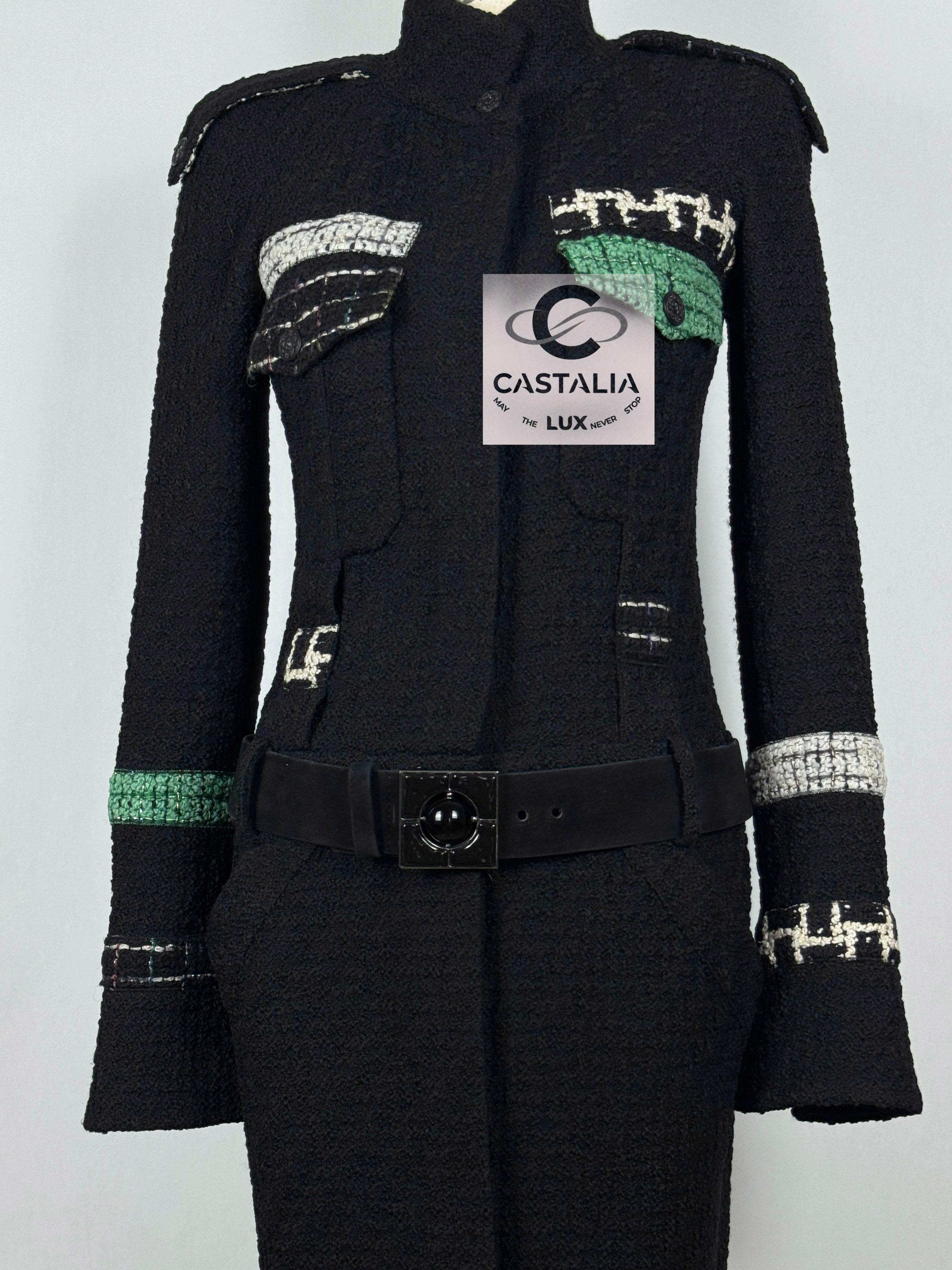 Chanel 10K$ Jewel Belt Black Tweed Coat 12