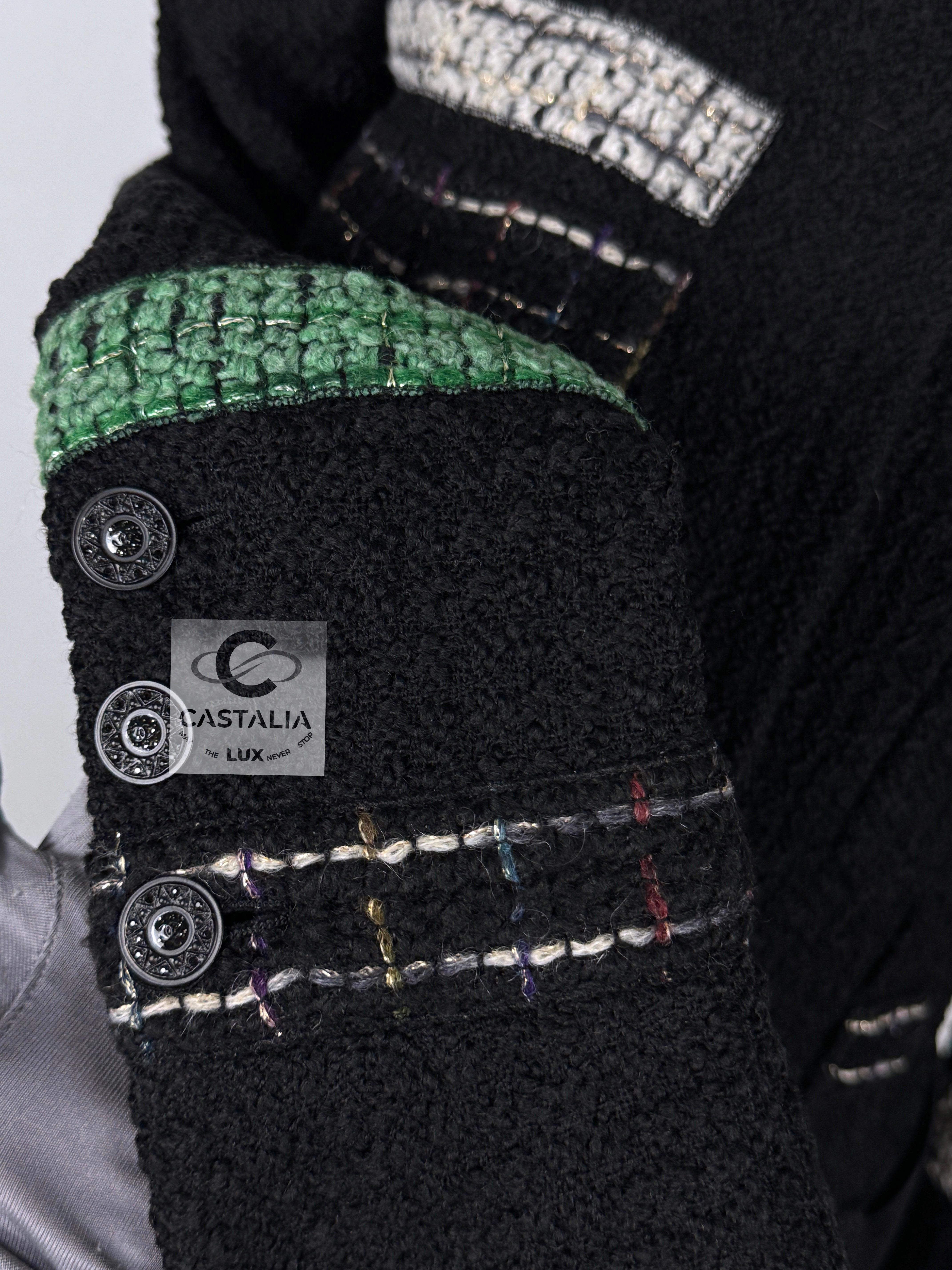 Chanel 10K$ Jewel Belt Black Tweed Coat 12
