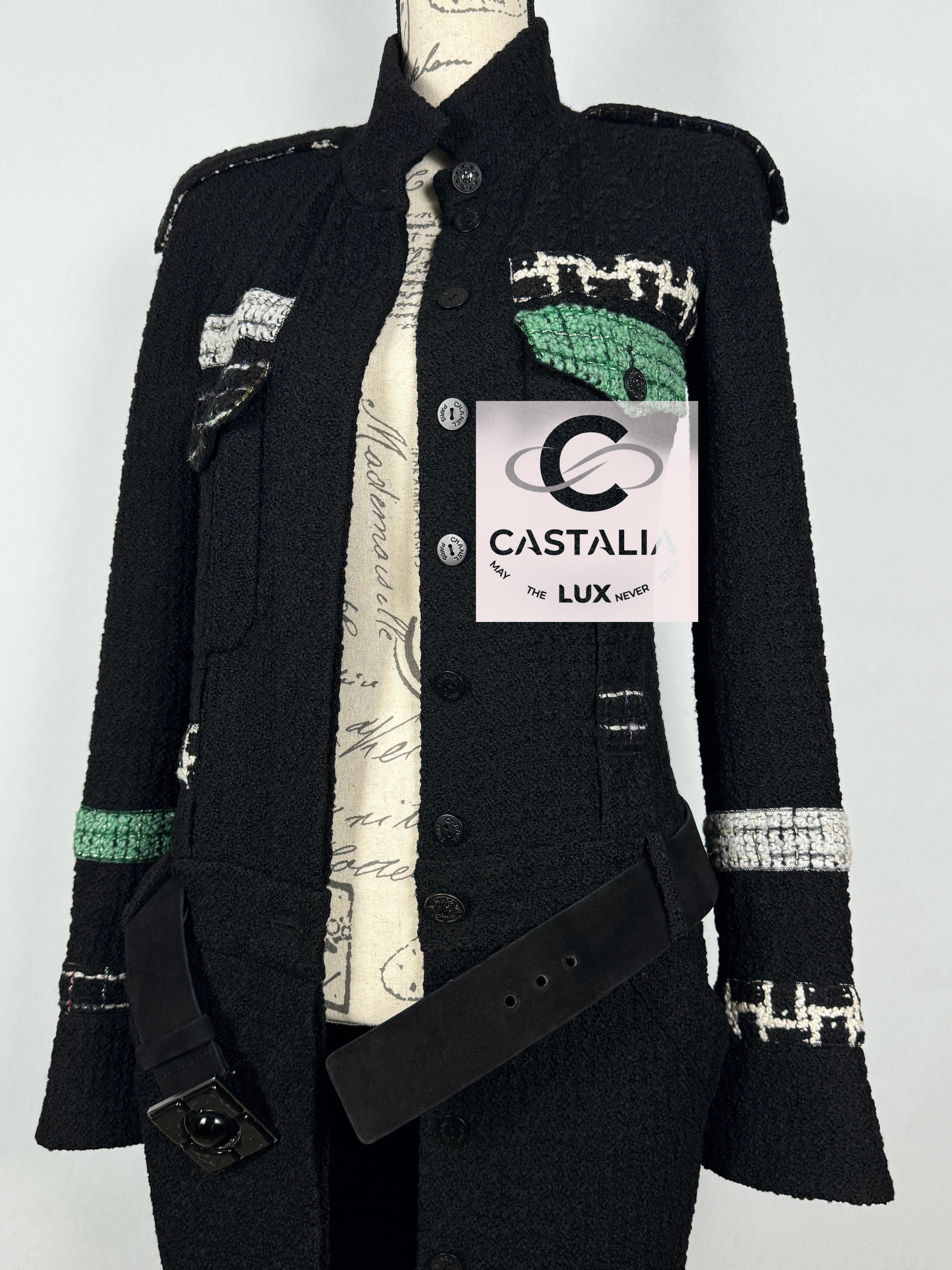 Chanel 10K$ Jewel Belt Black Tweed Coat 4