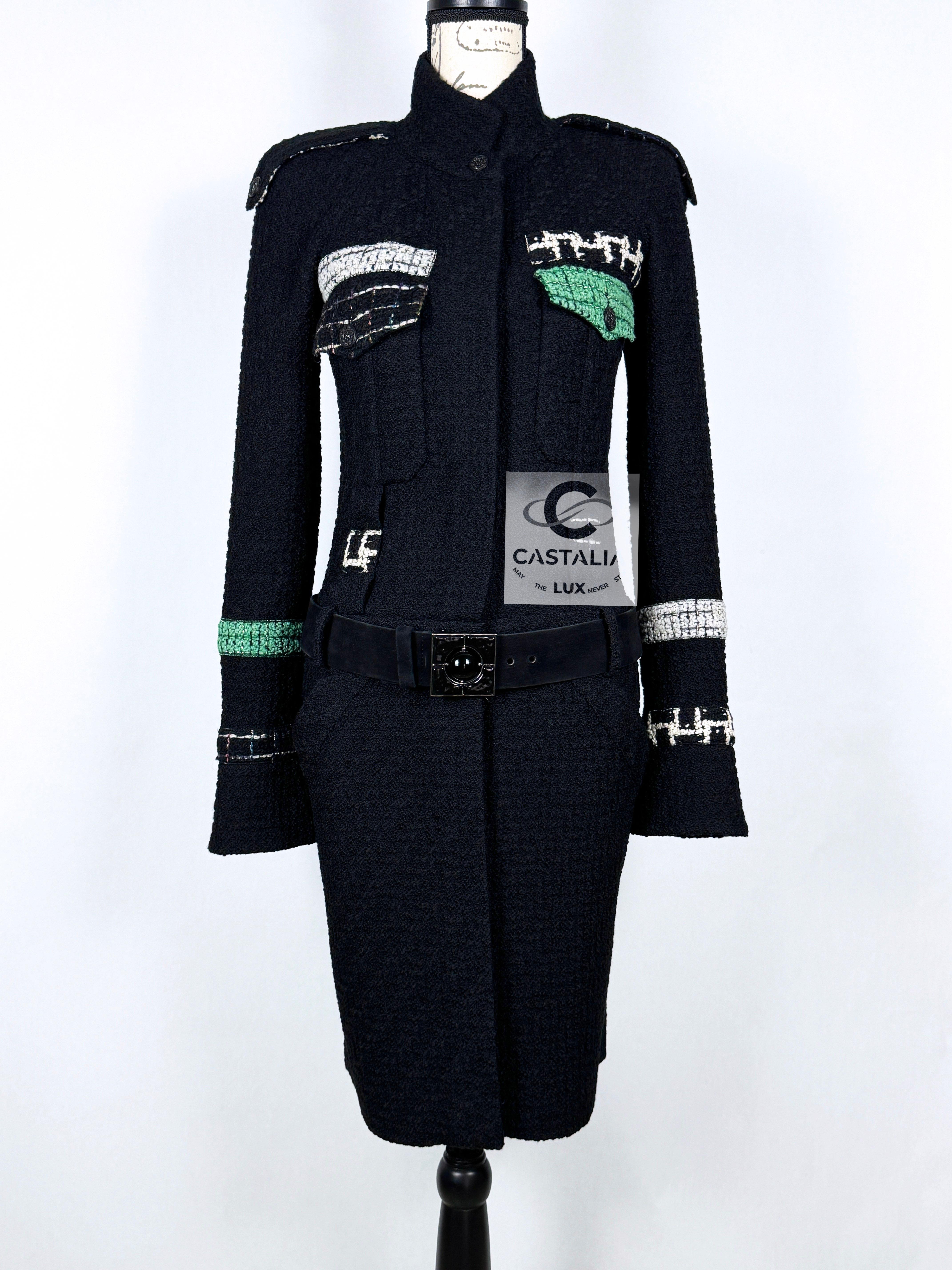 Chanel 10K$ Jewel Belt Black Tweed Coat 4
