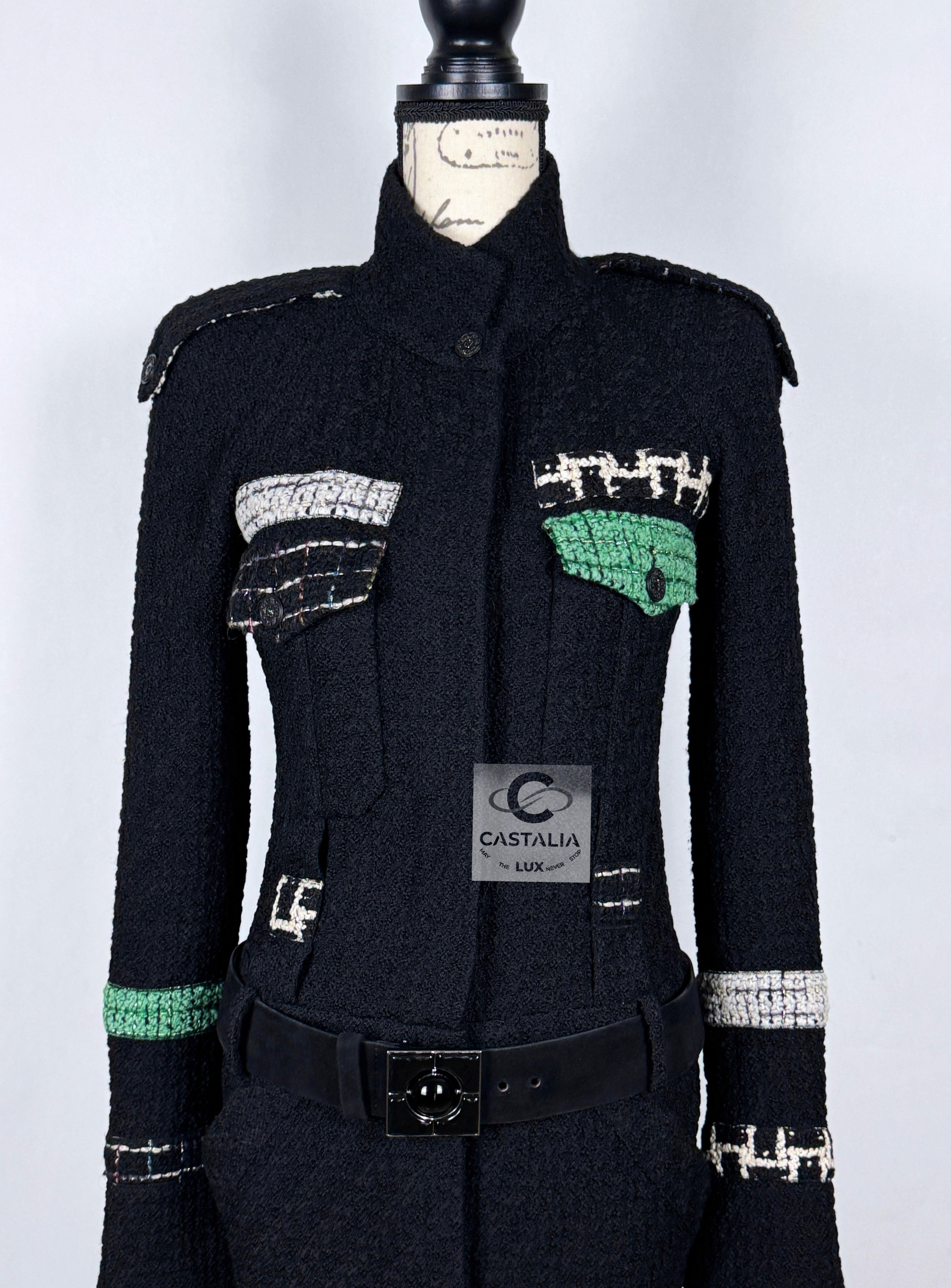 Chanel 10K$ Jewel Belt Black Tweed Coat 5