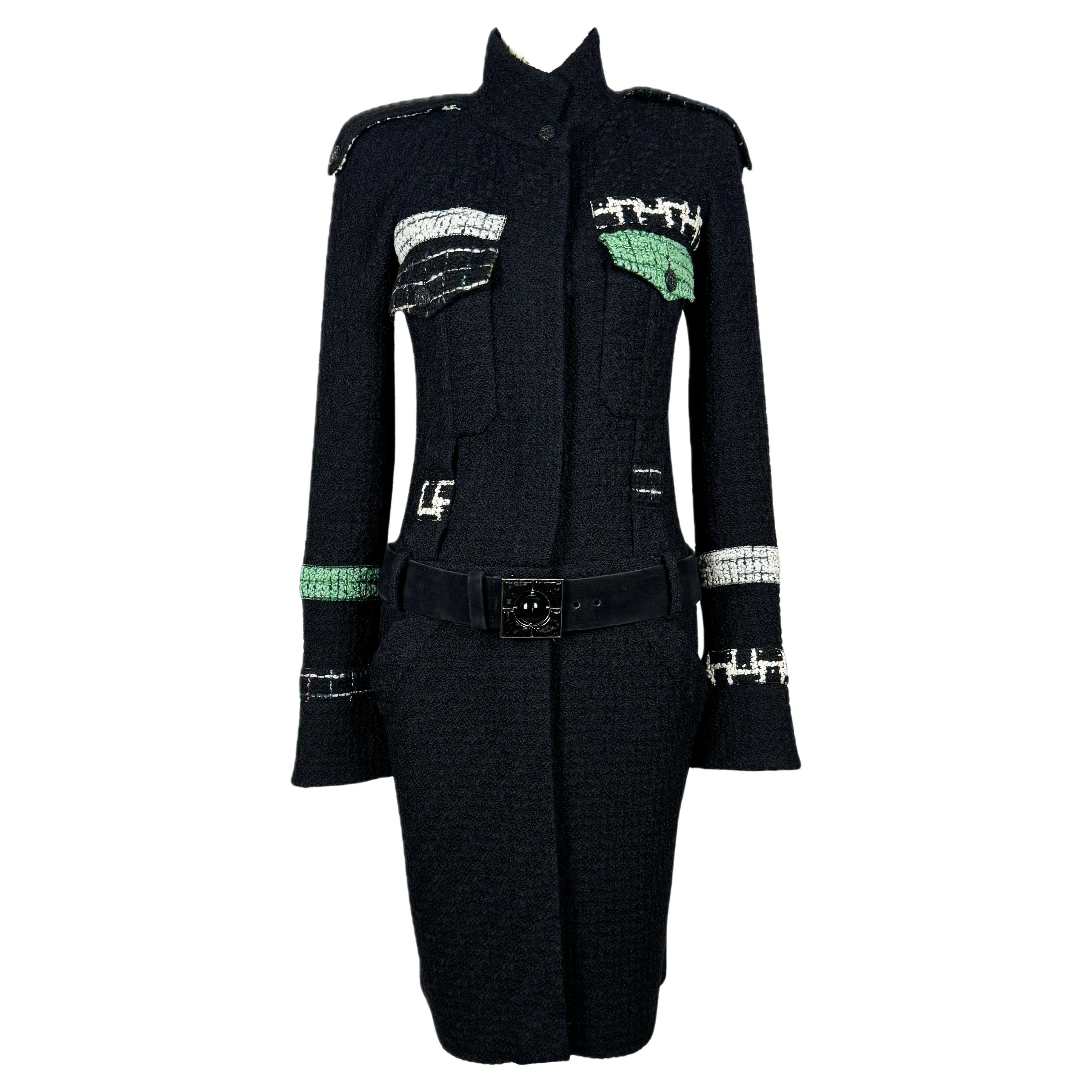 Chanel 10K$ Jewel Belt Black Tweed Coat For Sale