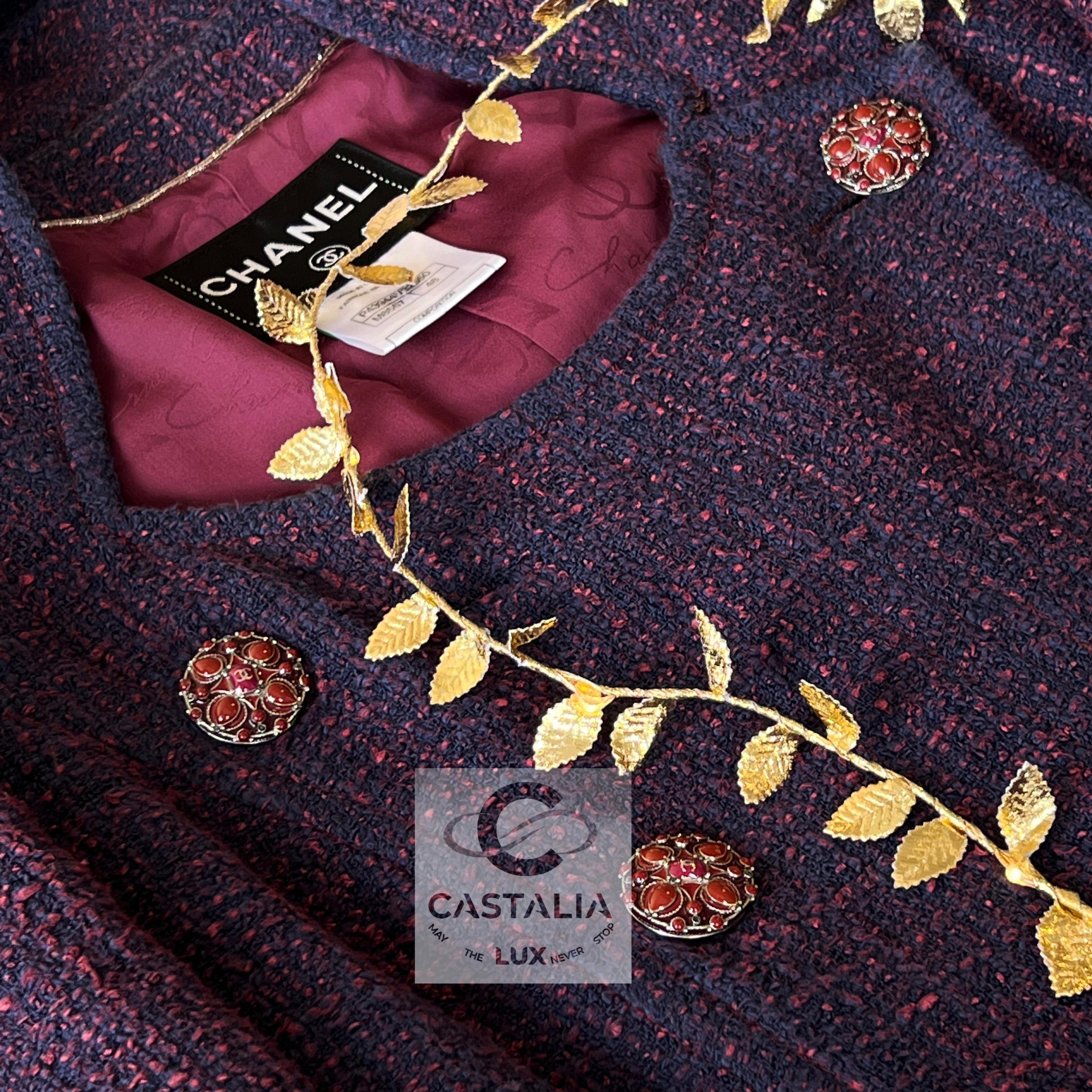 Chanel 10K$ Paris / Bombay CC Jewel Buttons Tweed Coat 6