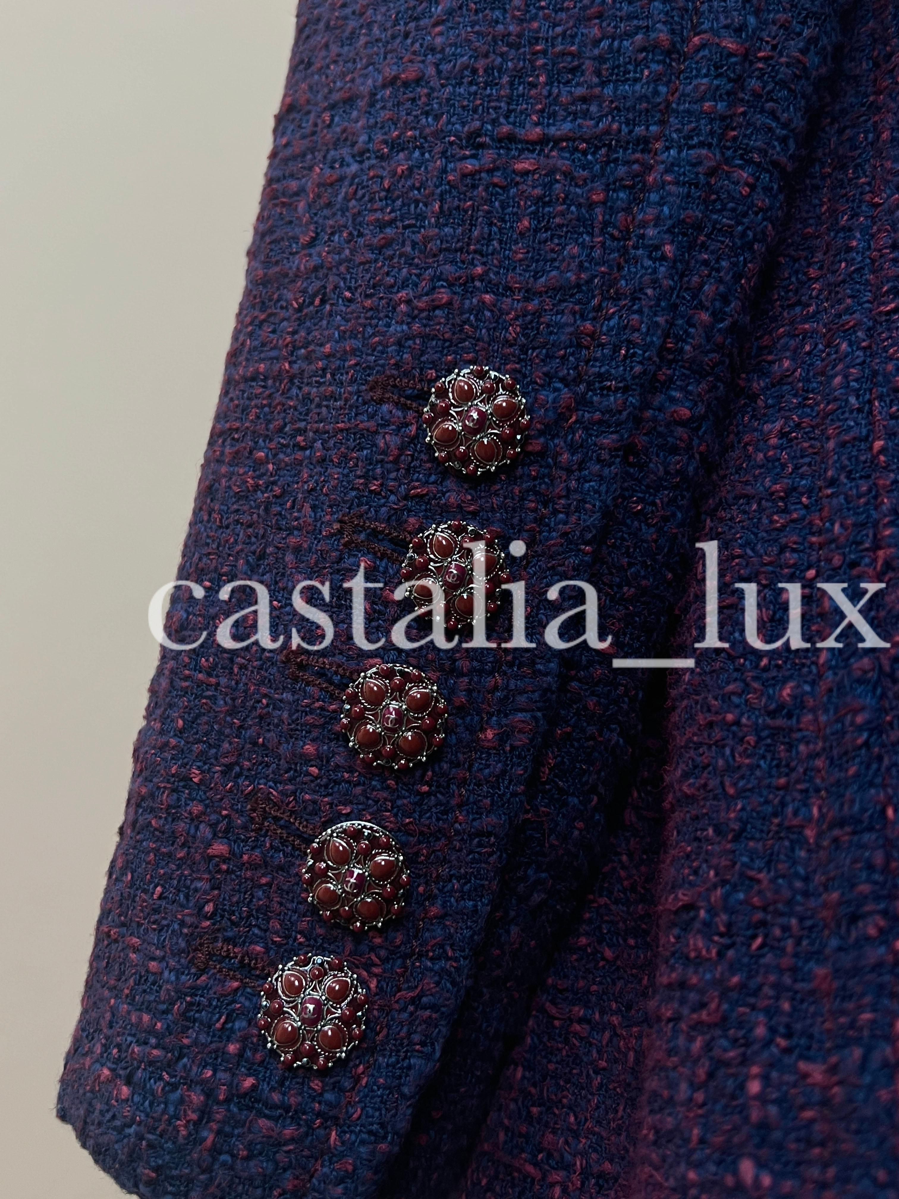 Chanel 10K Paris / Bombay CC Jewel Buttons Tweed Coat 8