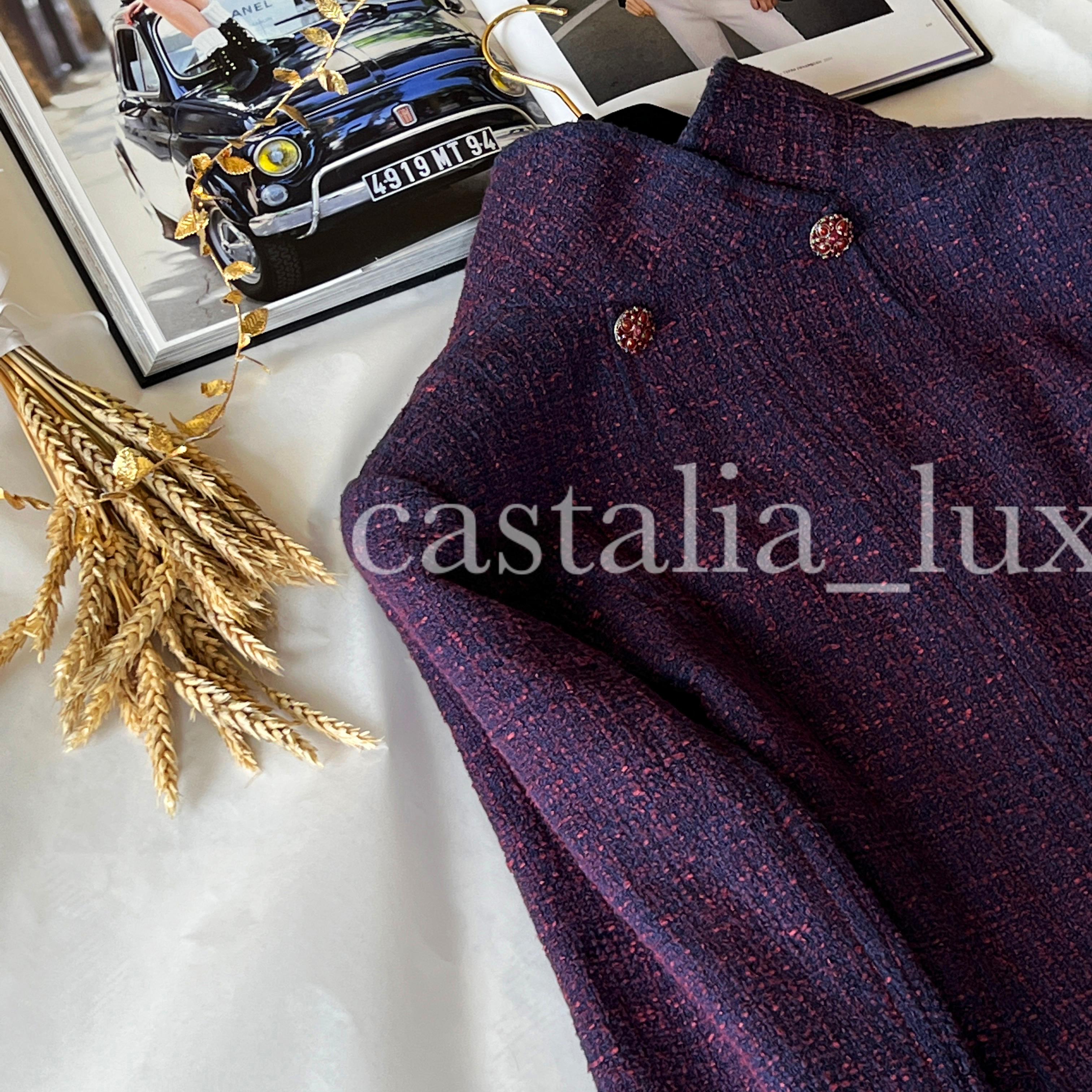 Chanel 10K Paris / Bombay CC Jewel Buttons Tweed Coat 9