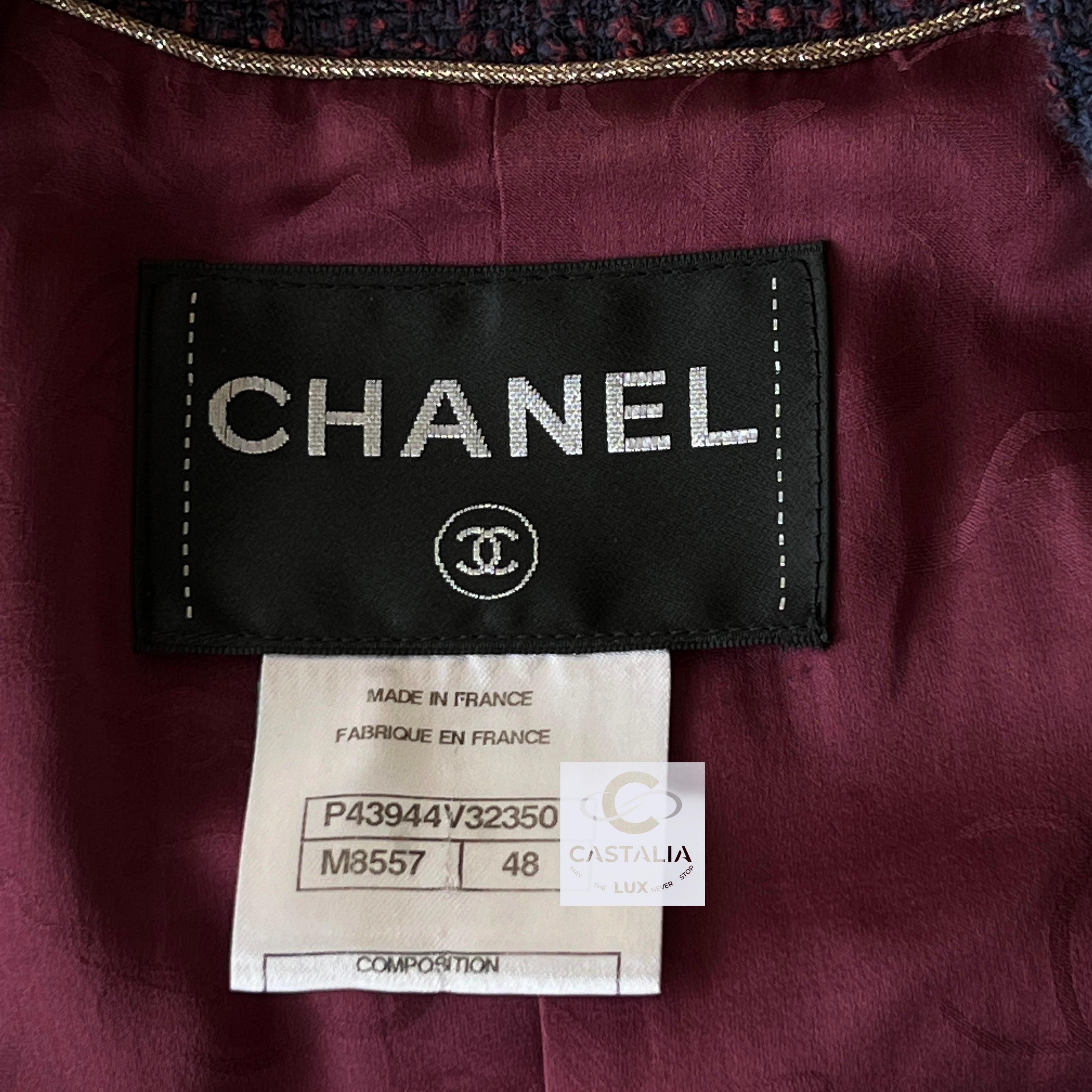 Chanel 10K$ Paris / Bombay CC Jewel Buttons Tweed Coat 10