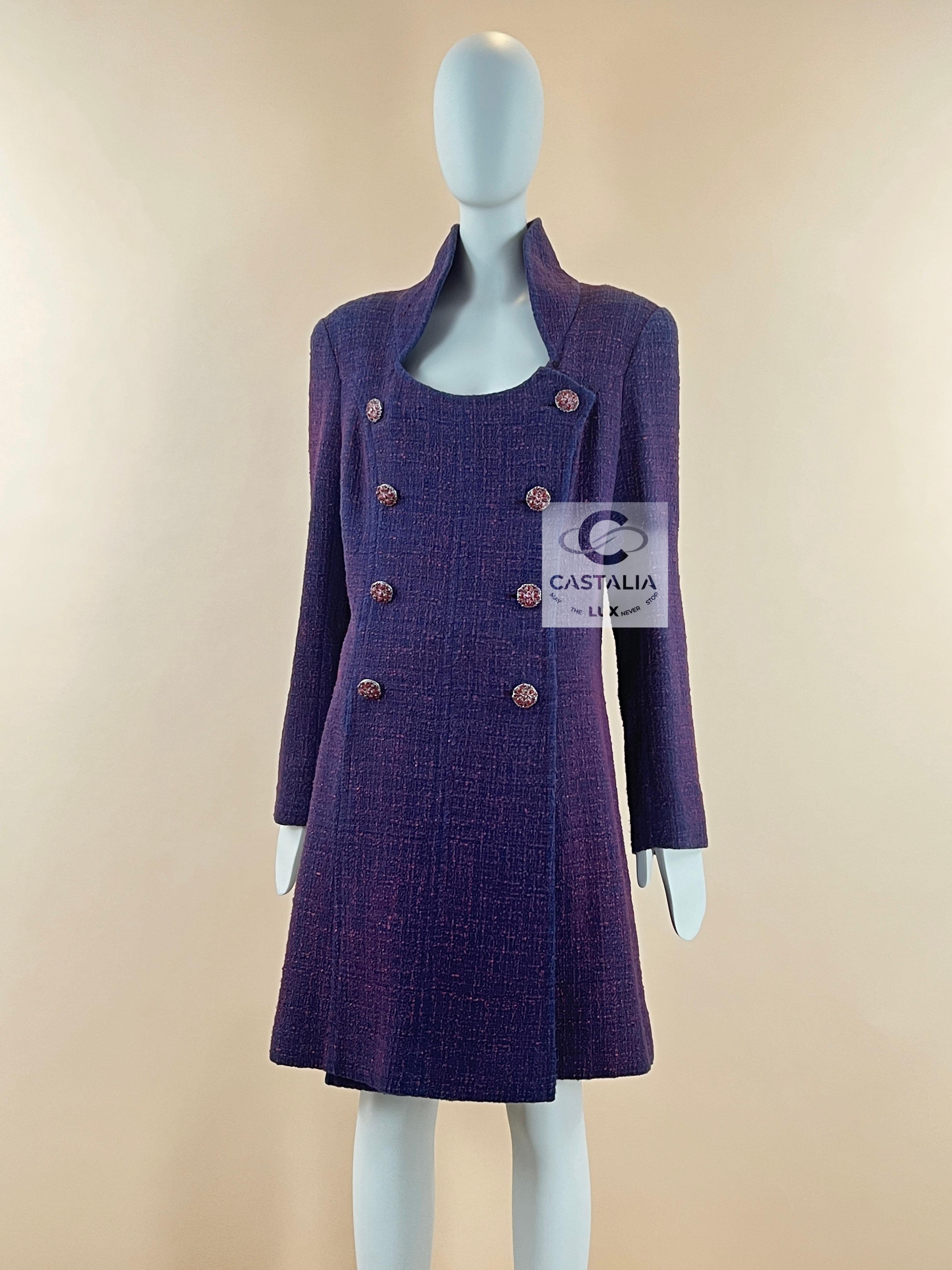 Chanel 10K$ Paris / Bombay CC Jewel Buttons Tweed Coat In Excellent Condition In Dubai, AE